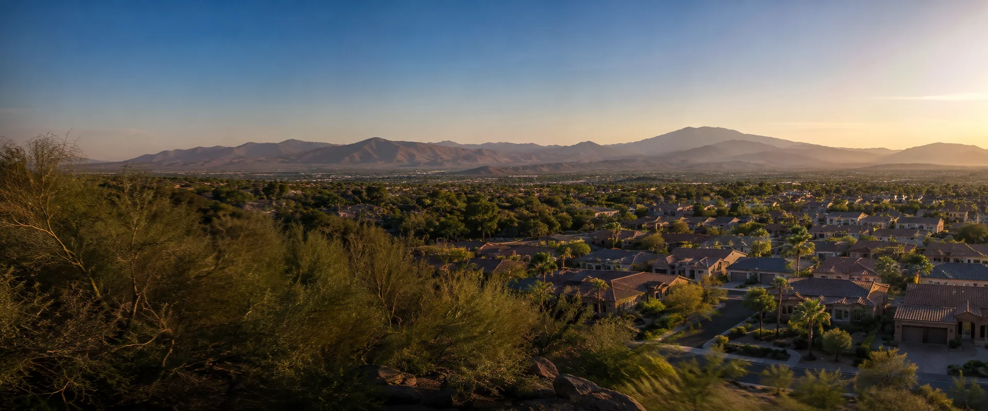 AI-generated illustration of Glendale's residential desert setting in Arizona's West Valley