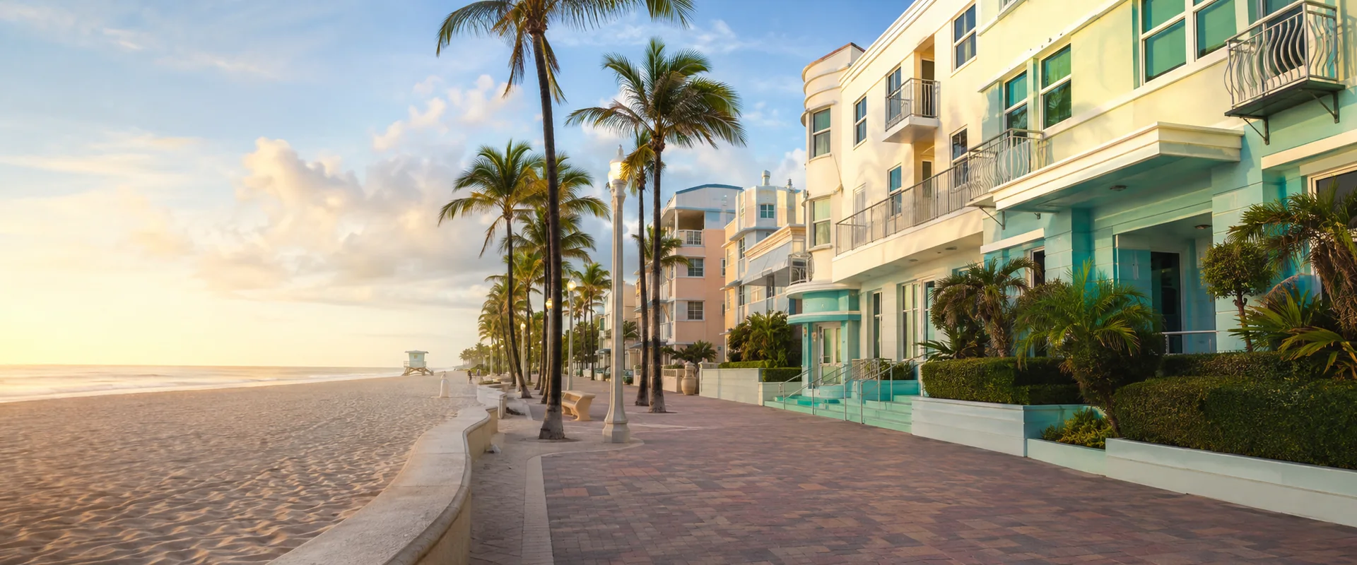 AI-generated illustration inspired by Hollywood, Florida's local architecture and landscape